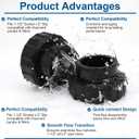 2 Pack Sp1500unpak2c 1-1/2-inch Socket by 2-inch Slip Flush Union Connector Replacement Kit for Select Compatible with Hayward Pumps, Filters and Chlorine Feeders