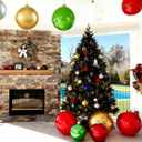 Inflatable Christmas Ornament Ball - 18" or 25" Indoor/Outdoor Holiday Decorations - Reusable and Storage Friendly (Green, 25)