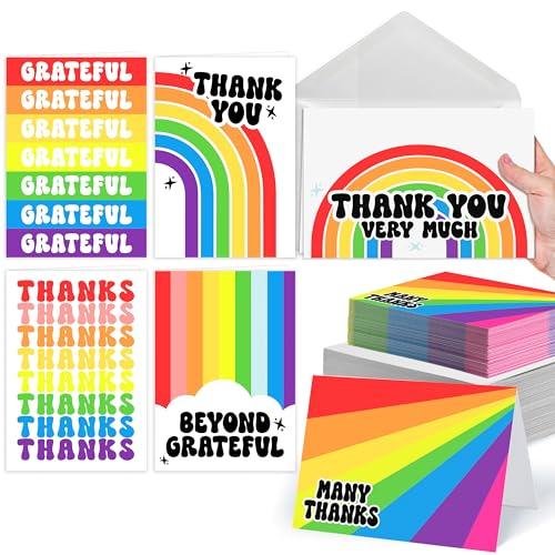 Hadley Designs 54 Bulk Thank You Cards with Envelopes - Teacher Appreciation Cards, Cute Blank Card with Envelopes, Thank You Notes for Teachers, Birthday, Graduation & Small Business (2Pack)
