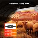 400W Heat Lamp for 30 Chicks, 9.84ft Cord UL Passed Brooder Heating Plate & Carbon Fiber Bulb Chicken Coop with Adjustable Temp & Hanging Height for Livestock Pet Supplies (Silver)