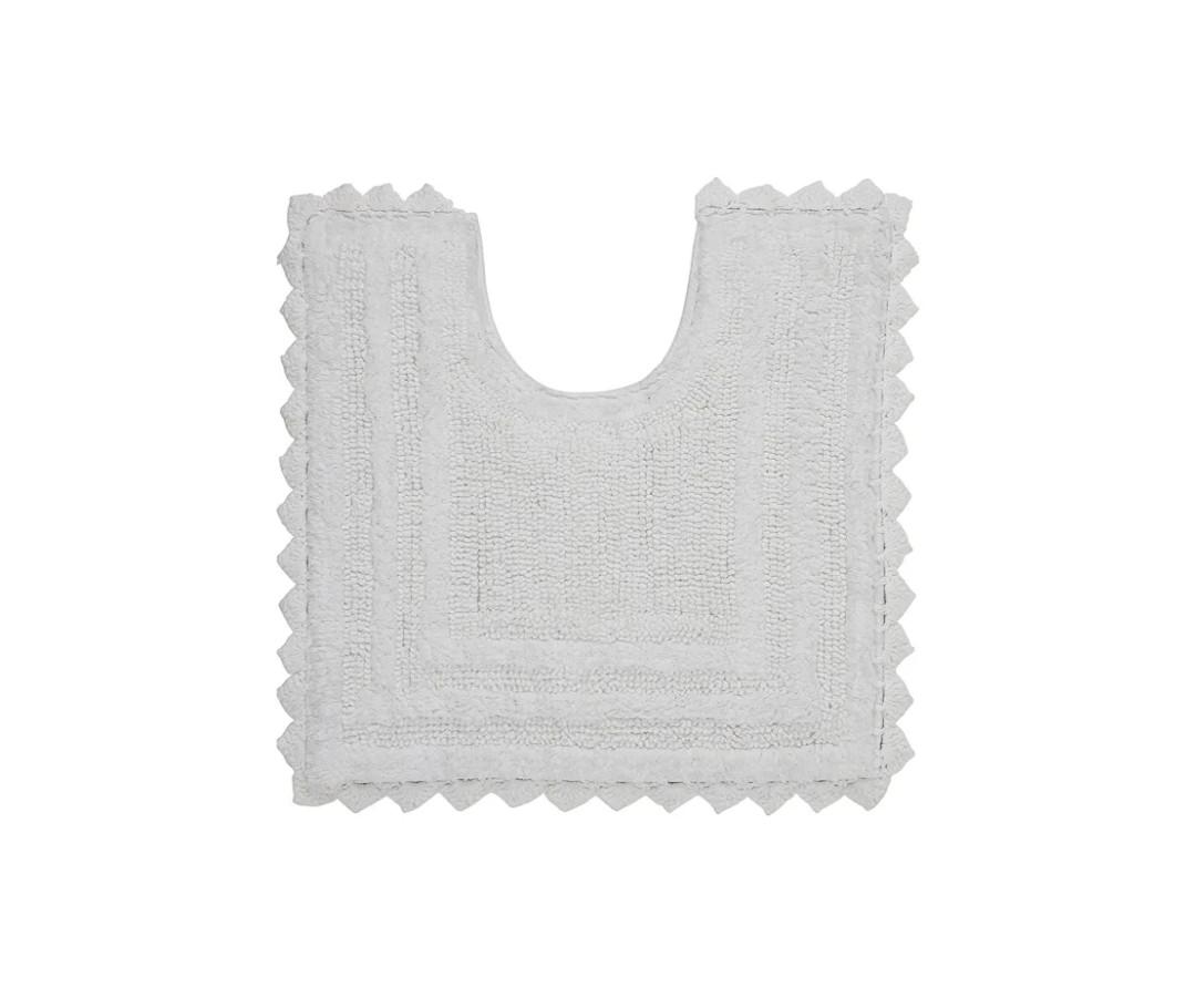 Better Trends Lilly Crochet Toilet Rugs u Shaped Washable,100% Cotton Contour Bath Rug & Crochet-Designed Bath mats for Bathroom, Soft Bathroom Toilet Rugs - White Contour Bath Mat
