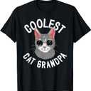 Coolest Cat Grandpa Cat Lover Grandpa Cat Grandfather T-Shirt for Men, Size L