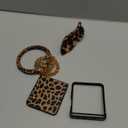 for Galaxy Z Flip 7 Case with Hinge Cover & Ring & Chain, Leopard Print Design Cute Z Flip 7 Phone Case for Women, Shock Absorbing Elegant PU Leather Phone Case for Samsung Galaxy Z Flip 7