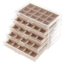Jewelry Box Organizer，Acrylic Storage Organizer with 5 Drawers Adjustable Velvet Trays grid size Jewelry Storage Box Clear Jewelry Organizer Gift for Women Girls (5 layer)