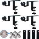 Internal Curtain Rod Set 0.8-2.3 Inch Wide Track (External 0.8-4 Inch Wide Track), No Drilling Required, Tool-Free,Magnetic Curtain Hooks, Black 4 Pieces (US Patent Application)