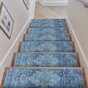 OJIA Stair Treads Non-Slip 15PCS, 8"x30" Stair Runner for Wooden Steps Indoor, Rubber Backing Carpet Stair Treads for Wood Stairs Mats Staircase Step Treads Covers for Kids, Elders, Pets (Teal)