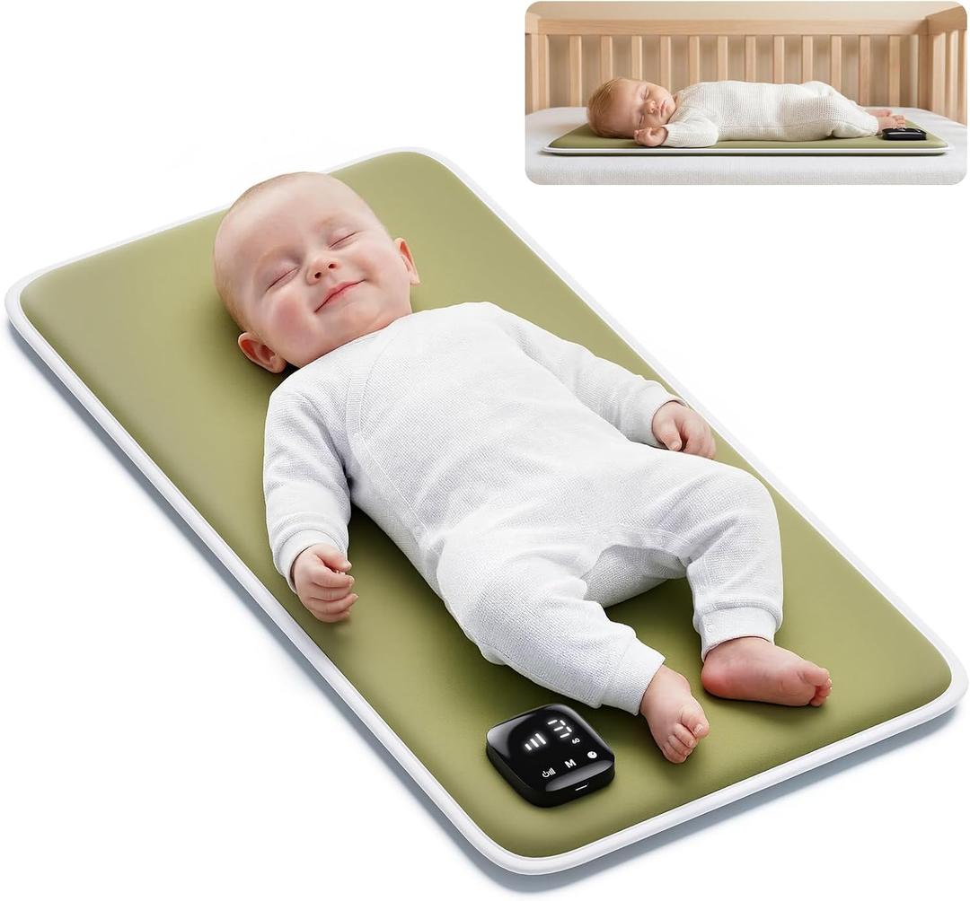 Upgraded Baby Sleep Soother Pad with 3 Vibration,Calming Vibrating Sleep Soother,90 Min Timer,Anti-Touch Interface, 5D Memory Foam Portable Vibrating Mattress Pad for Infants 0-12 Months+