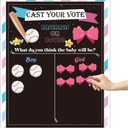 OSNIE Baseball or Bows Gender Reveal Games for Guests Cast Your Vote Poster with Voting Stickers for Boy or Girl He or She Gender Reveal Party Decorations Supplies Baby Gender Announcements Ideas