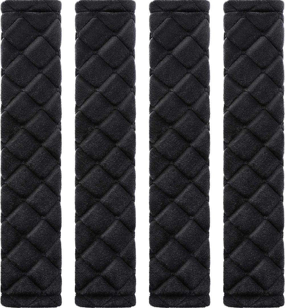 Tatuo 4 Pack Seat Belt Cover Extra Long Seat Belt Pads for Car Soft Comfort Shoulder Strap Covers Harness Pads Helps Protect Your Neck and Shoulder(10.6 Inch,Black)