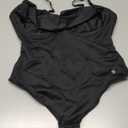 Popilush Corset Bodysuit for Women Tummy Control Shapewear Bodysuits Cowl Neck Going Out Tops Concert Outfits L