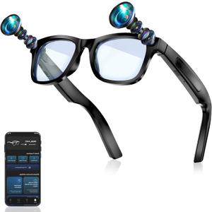 Upgraded AI Smart Glasses with Camera Dual 8MP Anti-Shake Camera 2K Photo 1080P HD Video Audio Recording AI Object Recognition Real Time Translation AI Assistant for Study Business Travel Conferences