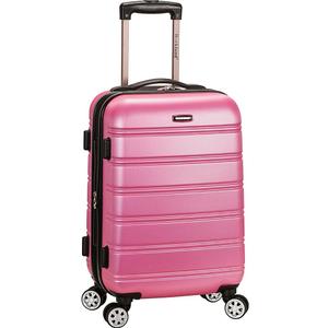 Rockland Melbourne Lightweight Expandable Hardside Spinner Wheel Luggage in Pink (Carry-On 20")