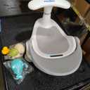 Baby Bath Seat for Babies 6 Months & Up Sitting Up | Non-Slip Bath Seat with Safety Suction Cups & Temperature Alert, Baby Bath Seat for Tub, Shower & Bathtub (Grey)