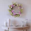 National Tree Company 22 in. Pink Eggs, Flowers and Ferns Easter Wreath, Artificial Spring Wreath with Pink & Pastel Easter Eggs, Indoor or Covered Outdoor Décor