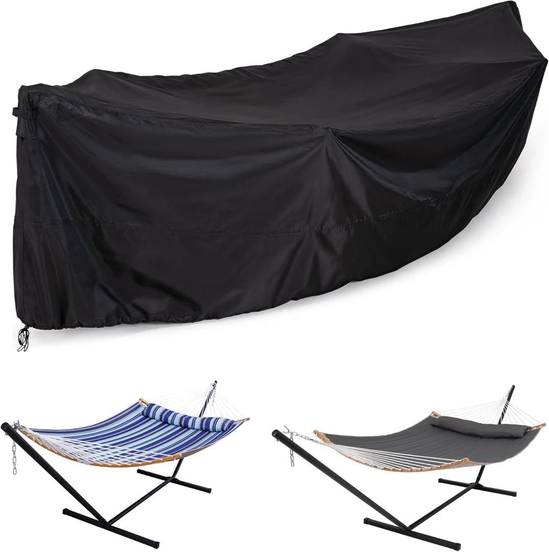 Thickened Cover for 12FT Hammock Stand, 210D Waterproof Cover With Handles and Vents, Black