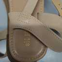 DREAM PAIRS Women's Ankle Strap Flat Sandals Open Toes One Band Buckle Summer Dressy Sandals (Beige, 10)