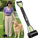 Artpet 32 Inch Dog Pooper Scooper Long Handle for Large Dogs for Yard – No Bending Great on The Back, Ease of Pick Up, Convenient, Heavy Duty, Grass Friendly, Plastic, Green