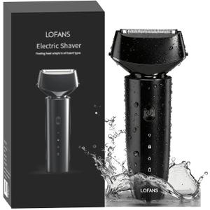 Electric Razor for Men with Floating Dual Blade Head, Rechargeable Wet & Dry Electric Razor, USB-C Cordless Mens Shaver with Travel Lock for Face Grooming
