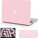B BELK Compatible with MacBook Air 15 inch Case 2026 2025 2024 2023 M5 M4 M3 M2 A3448 A3241 A3114 A2941 Liquid Retina Display, Plastic Laptop Hard Shell Case+Keyboard Cover+Screen Protector, Baby Pink