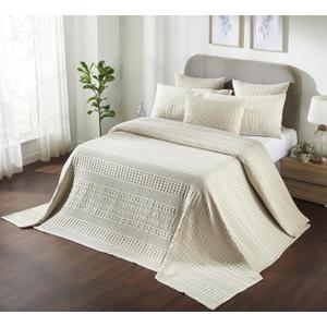 VHC Brands 100% Cotton Waffle Weave Natural Oversized King Size Blanket 120x120, Decorative Cotton Throw Blanket, Boho Farmhouse Bedroom Decor for Bed, Couch, or Sofa