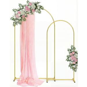 Arch Backdrop Stand, 7.2FT & 6FT Two-Piece Metal Arch Backdrop Set, Sturdy Balloon Garland Stand for Wedding, Party, Photo Booth, Ceremony, Birthday, Graduation Decorations