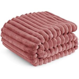 Bedsure Brick Dust Fleece Throw Blanket for Couch - GentleSoft Cozy Soft Blankets for Women, Cute Small Throws for Girls, 50x60 Inches