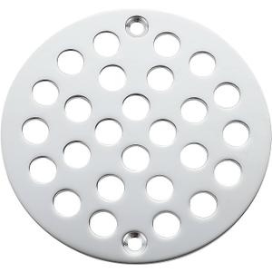 Round 4 Inch Screw-in Floor Drain Cover Replacement Shower Drainer Grate with Screws Chrome