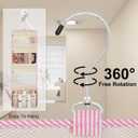 Relavel Hanging Toiletry Bag for Women, Large Makeup Travel Bag with Separate Compartments, Water Resistant Toiletries Bag for Travel Accessories, Portable Bathroom Bag for Trip Camping- Pink Strip
