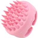 BTYMS Silicone Hair Scalp Shampoo Brush Scalp Massager Exfoliating Hair Cleaning Brush Head Scrubber for Shower - Pink