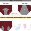 Nalwort Women's Menstrual Period Briefs Girl Ultra Soft Postpartum Cotton Panties Underwear (Purple, L)