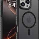 DEERLAMN Strong Magnetic Case for iPhone 16 Pro Max 6.9-Inch,[Compatible with Magsafe][Military Grade Drop Protection] Translucent Matte Shockproof Protective Phone Cover-Frosted Black