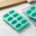 2Pcs 8-Cavity Silicone Easter Egg Molds, Egg Shaped Cake Pop Mold, Baking Supplies for Making Chocolate Jello Candy (Green)
