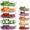 10 Packs Glass Food Storage Containers Set, Glass Meal Prep Containers with Lids, Airtight Lunch Containers, Microwave, Oven, Freezer and Dishwasher Safe, White