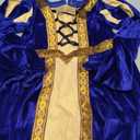 Colorful House Girls Renaissance Dress Medieval Dress Royalty Princess Child Dress Up Fancy Costume for Halloween (10-12Y, Blue)