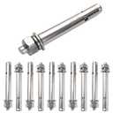 10 Pack M8x80mm Expansion Bolts Anchor Bolt 304 Stainless Steel External Hex Expansion Screw Bolt Sleeve Anchor Fastener Wall Concrete