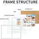 Collage Picture Frame for 8x10 and 2 5x7 Pictures Display,3 Opening Family Photo Frames with Tempered Glass Wall Decor(Rustic White_1 Pack), 11.4x16.5in