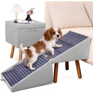 Pet Stairs for High Beds,21.06" H 6-Step Dog Stairs for Large Dogs | 250lbs Large Dog Steps , Non-Slip Pet Ramp for Bed Couch for Dogs Bedside Table Convertible
