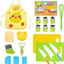 21pcs Kids Knife Set for Real Cooking, Toddler Knife Set, Montessori Kids Kitchen Knife Set with Cutting Board Crinkle Cutters Kid Safe Knives,3 4 5 6 7 8 9 10 Year Old Boys Girls Birthday Christmas (Multicolor 21pcs Set)