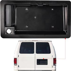 Exterior Door Handle for 1992-2007 Ford E150 E250 E350 E450 Econoline & More | Rear Right Cargo Handle with License Plate Tag Bracket Holder Housing, Replaces# 6C2Z-15434A20-AA
