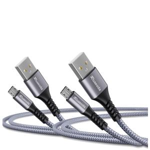Micro USB Cable Android Charger 6ft 2PACK Compatible with PS4 Charger Cord - High Speed 2.0 USB A Male to Micro USB Nylon Braided Cable for Android Phone