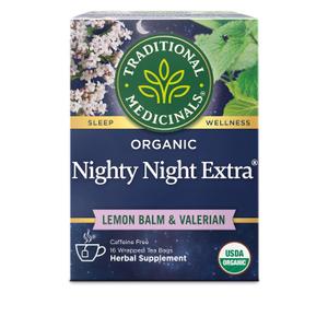 Traditional Medicinals Organic Nighty Night Extra Tea With Valerian Root for Relaxation, 16 Tea Bags (Pack of 1) (EXP 05/07/26)