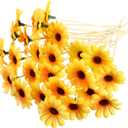 CHENGU 100 Pcs Fancy Toothpicks, 4.7 Inch Cocktail Picks Fancy Sticks for Appetizers, Handmade Bamboo Appetizer Fruit Skewers Food Picks for Wedding Valentines Holiday Decoration(Sunflower)