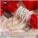 2 Yards Rhinestone Trim Pearls and Diamonds Crystal Chain Rhinestones Pearl Chain for Craft Rhinestone and Pearl Trim Applique Pearl Beaded Rhinestone Bridal Embellishments for Wedding (Classic Style)
