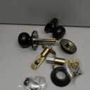 Amazon Basics Exterior Door Knob With Key Lock and Deadbolt, Keyed Alike, Coastal, Matte Black (Pack of 1)