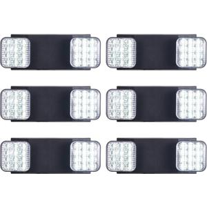 TANLUX LED Emergency Lights with Battery Backup, Two Head Adjustable Commercial Emergency Lights, UL Listed, AC 120/277V, Hardwired Emergency Exit Light Fixtures for Business - 6 Pack(Black)
