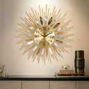 Large Wall Clock for Living Room Decor 23/27 Inch - Radiant Sunflower Metal Art, Handcrafted Iron & Stainless Steel - Silent Non-Ticking Decorative Round Clock (Small)