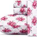 Betsey Johnson - Queen Bed Sheets, Soft & Lightweight Bedding, Fade & Wrinkle Resistant (Skull Rose Trellis, Queen)