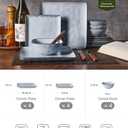 Famiware Dinnerware Sets for 4, Ocean Square 12-Piece Kitchen Plates and Bowls Sets, Reactive Glaze, Microwave and Dishwasher Safe, Scratch Resistant, Grey (Gray)