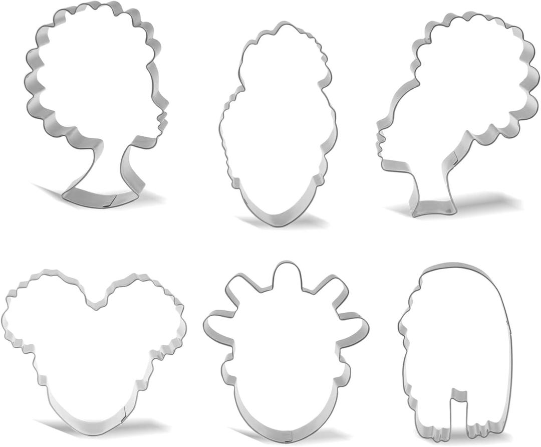 Keewah Girl Face Cookie Cutter Set - 6 Piece - Stainless Steel