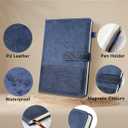 Leather Notebook Journal with Pen, A5 Lined Hardcover Notebook with Magnetic Closure, 240 Pages Daily Journal for Men Women, Ruled Journals Notebooks for Work, Writing, Note Taking - Blue